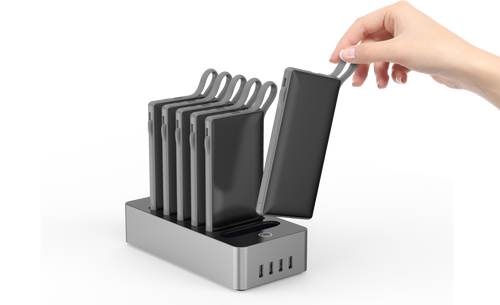 6 Powerbanks mit Ladestation